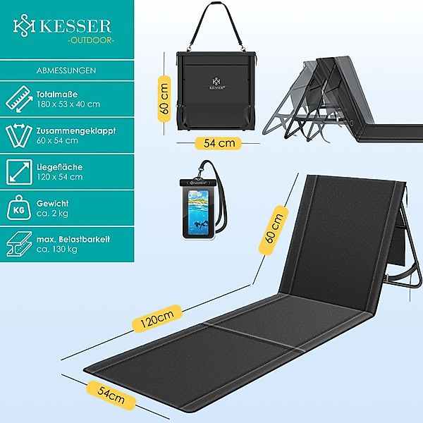 KESSER Gartenliege Strandmatte klappbar mit verstellbarer günstig online kaufen