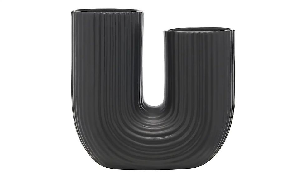 HOME STORY Vase   ¦ schwarz ¦ Dolomite ¦ Maße (cm): B: 24,3 H: 23,6 T: 11.7 günstig online kaufen