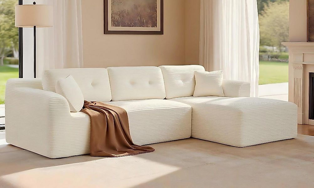 VASAGLE Ecksofa modulares Sofa 244 cm breit vakuumverpackt, Schlafsofa, kei günstig online kaufen