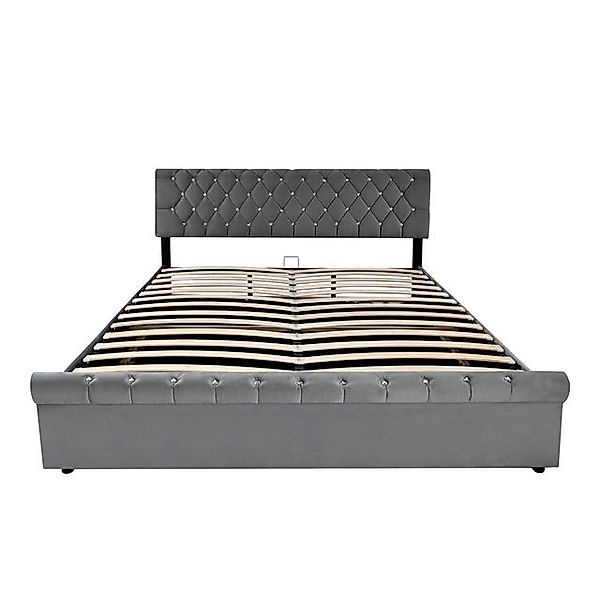 Gotagee Polsterbett Doppelbett Samt 160 x 200cm Mit Stauraum Holzlattenunte günstig online kaufen
