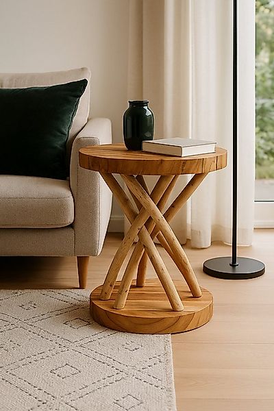 FaHome Beistelltisch Holzhocker Couchtisch – Handgefertigt – aus Suar- und günstig online kaufen