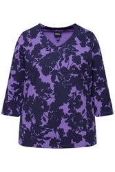 Ulla Popken T-Shirt Shirt Blüten V-Ausschnitt günstig online kaufen