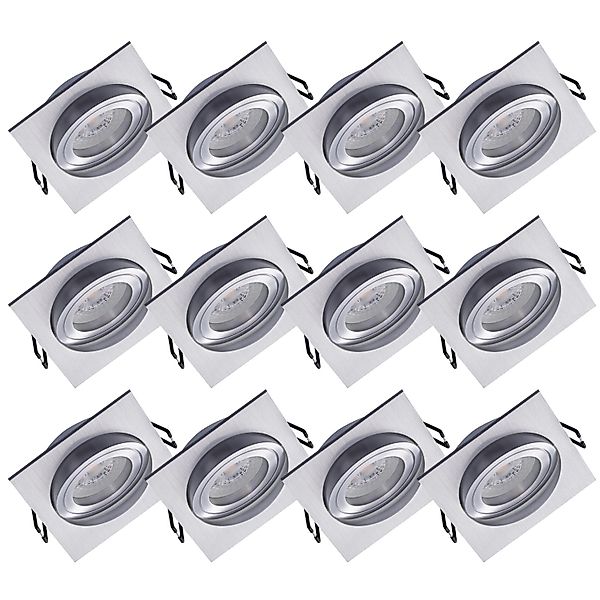 Oktaplex 12er Set Einbaustrahler Aluminium Lyon Schwenkbar 3000K Warmweiß 3 günstig online kaufen