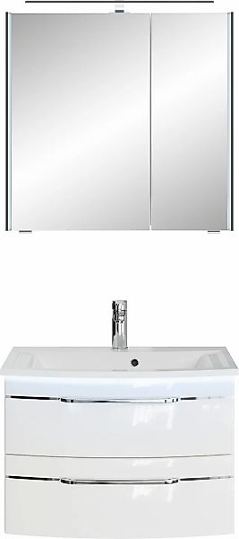 Saphir Badmöbel-Set »Serie 7045 2-teilig Mineralmarmor-Waschtisch mit LED-S günstig online kaufen