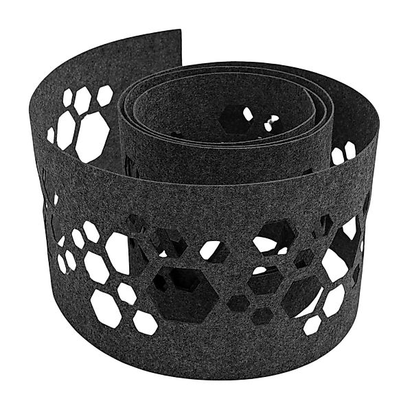 zaunzu Sichtschutz Design Vlies Dekor Hexagon Einzelstreifen Schwarzgrau 2, günstig online kaufen