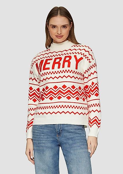 s.Oliver Longpullover Strickpullover Weihnachtspullover aus Baumwollmix günstig online kaufen