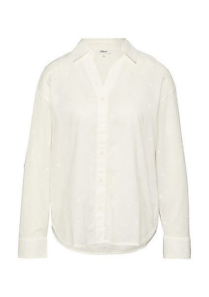 s.Oliver Langarmbluse Bluse Bestickte Baumwollbluse mit Turn-up günstig online kaufen
