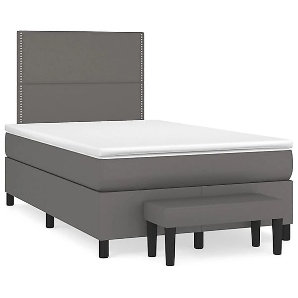 vidaXL Boxspringbett mit Matratze Grau 120x190 cm Kunstleder2104549 günstig online kaufen