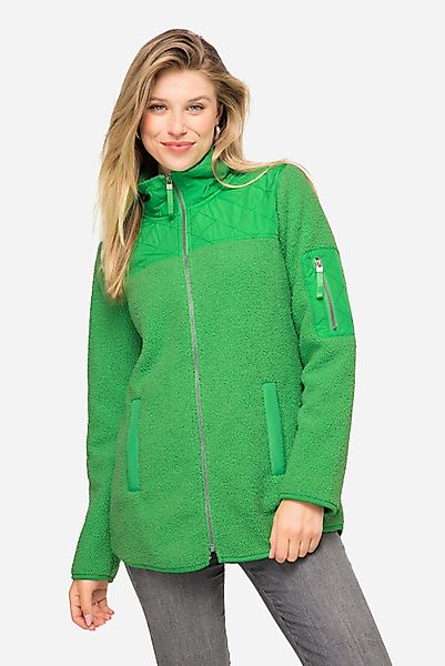 Laurasøn Sweatjacke Teddyjacke Stepp-Einsätze Stehkragen Zipper günstig online kaufen