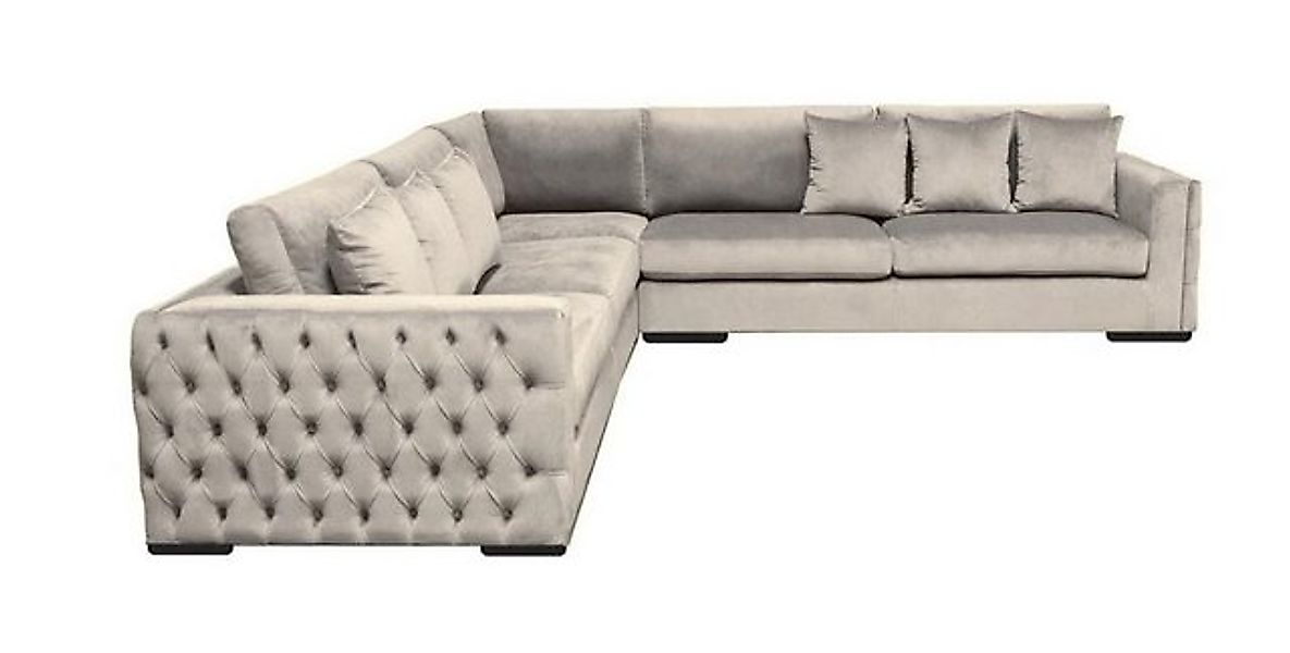 Xlmoebel Ecksofa Neue Design Wohnlandschaft in Beige mit Samtbezug für das günstig online kaufen