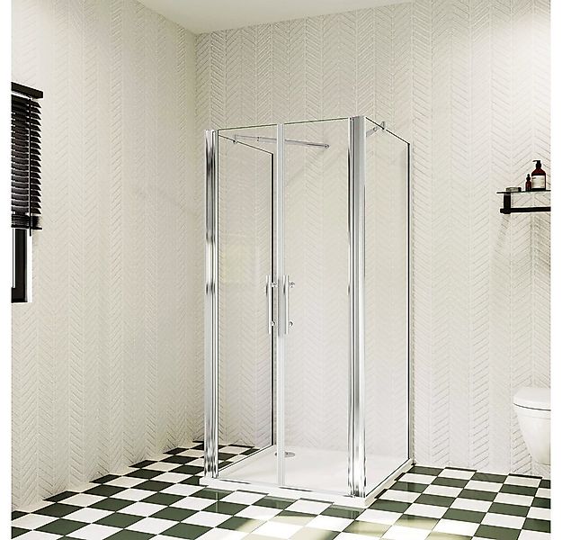 duschspa Komplettdusche ESG U-Form Duschkabine Pendeltür Schwingtür + 2x Se günstig online kaufen