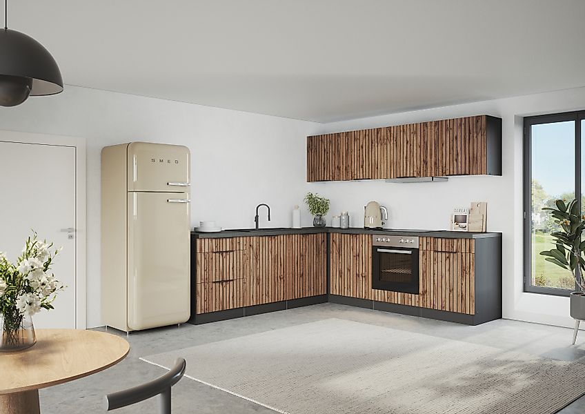 KOCHSTATION Winkelküche »KS-Lagos, Stellbreite 240/240 cm« wahlweise mit E- günstig online kaufen