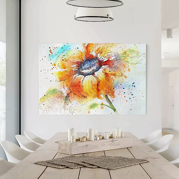 home24 Leinwandbild Painted Sunflower II günstig online kaufen