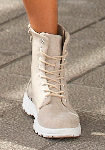 LASCANA Schnürstiefelette zum Schnüren, modische Optik im Combat Look, Reiß günstig online kaufen