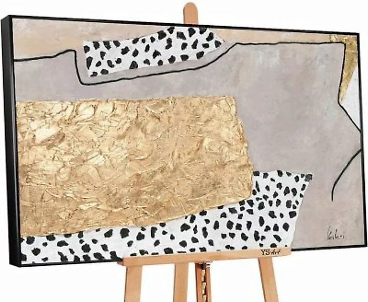 YS-Art™ "Gemälde Acryl ""101 Dalmatiner"" handgemalt auf Leinwand" gold Gr. günstig online kaufen