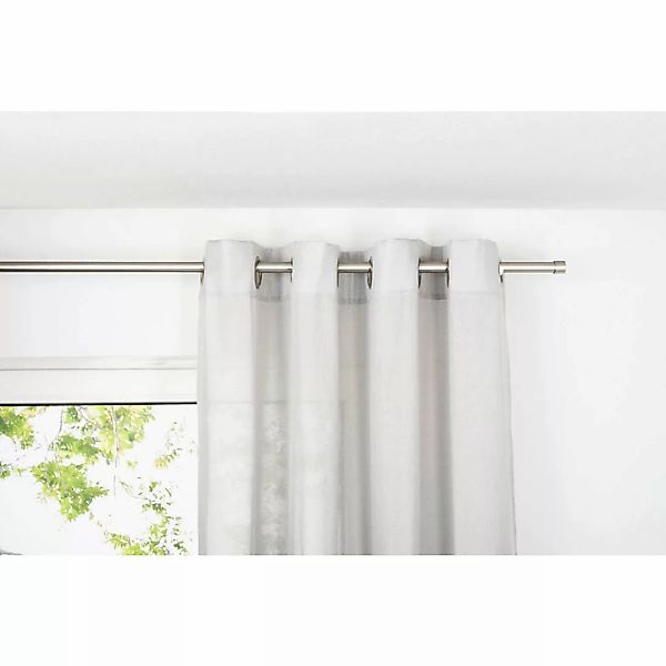 Ösenvorhang 2er Pack Breeze grau B/L: ca. 135x300 cm günstig online kaufen