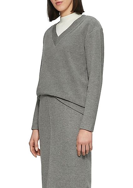 s.Oliver V-Ausschnitt-Pullover in melierter Optik günstig online kaufen