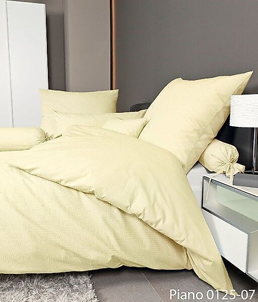 Janine Janine Mako-Soft-Seersucker Bettwäsche PIANO 0125 creme Größe:  15x4 günstig online kaufen