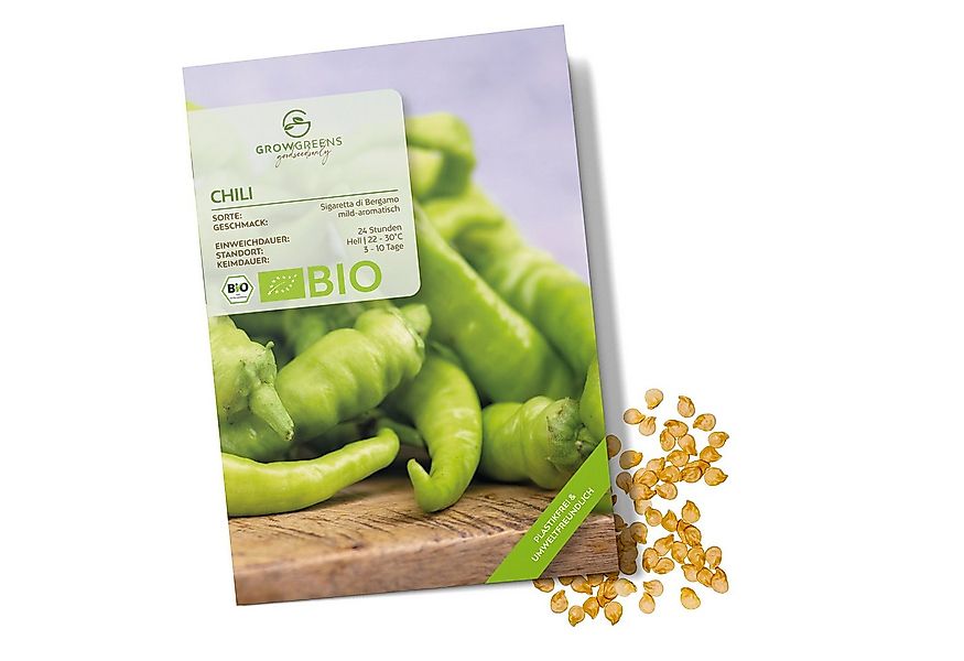 Growgreens Gemüsesamen BIO Chili Samen (Sigaretta di Bergamo, 1.500 Scovill günstig online kaufen