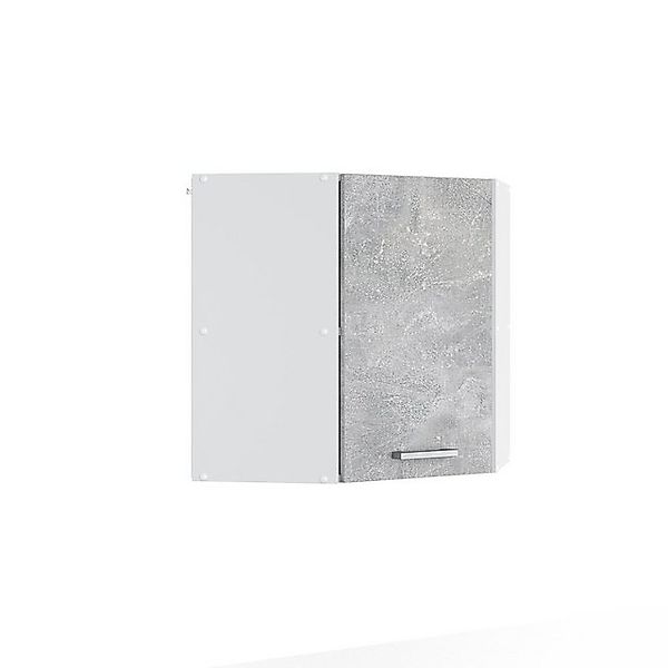 Vicco Eckhängeschrank R-Line Küchen-Eckschrank Beton/Weiß 57 cm günstig online kaufen