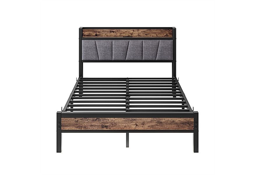 HOMERECOMMEND Metallbett mit 2 USB-Anschlüssen und LED Beleuchtung (1-tlg., günstig online kaufen