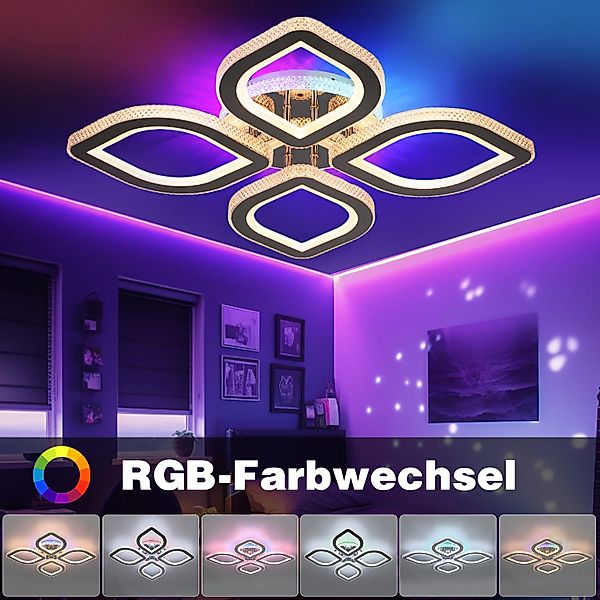 LETGOSPT Deckenleuchte Deckenlampe Led, 32W Wohnzimmerlampe günstig online kaufen