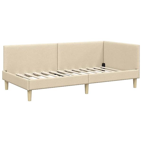 vidaXL Bett Eckbettgestell Creme 90 x günstig online kaufen