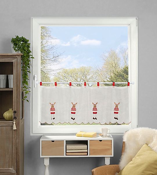 HOME WOHNIDEEN Scheibengardine "RUDOLF" Schlaufen 1 Stk. tlg. HxB: 45x120 günstig online kaufen