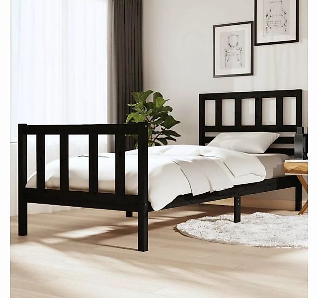 furnicato Bett Massivholzbett Schwarz 90x200 cm günstig online kaufen