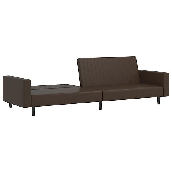 vidaXL Schlafsofa, Sofa 2-Sitzer Braun Kunstleder günstig online kaufen