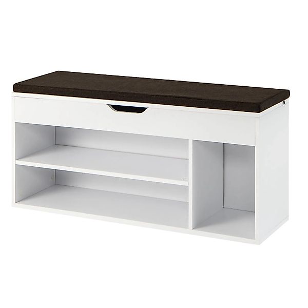 Costway Schuhbank mit Sitzfläche und Stauraum Sitzkissen Weiß günstig online kaufen