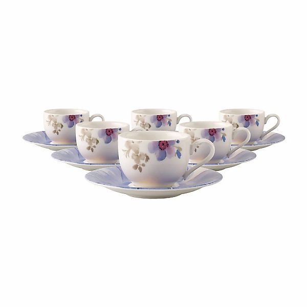 Villeroy & Boch Tasse "Espressotassen mit Untertassen Mariefleur Gris Basic günstig online kaufen
