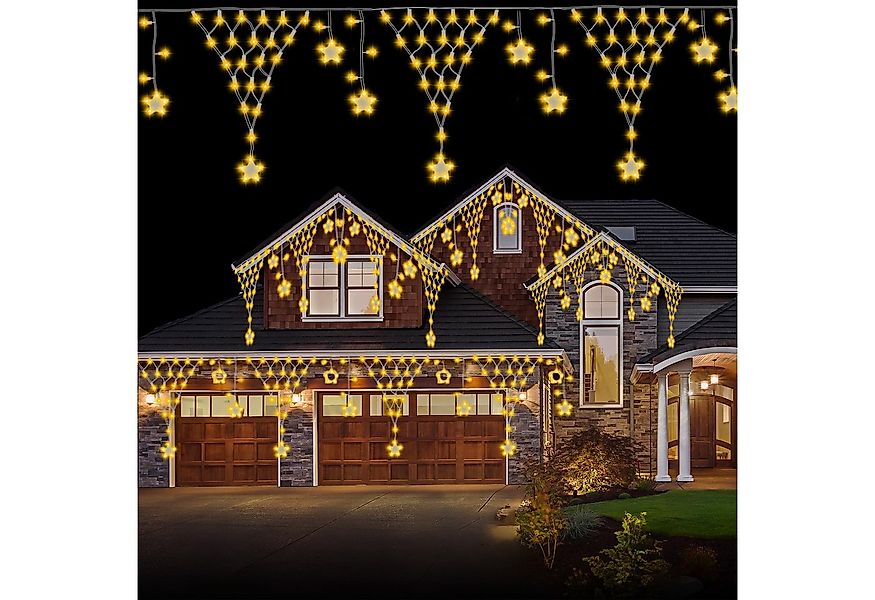 SERBASIC Lichterkette Weihnachten LED Lichterkettenvorhang, 8 Modi, 4/5M, L günstig online kaufen