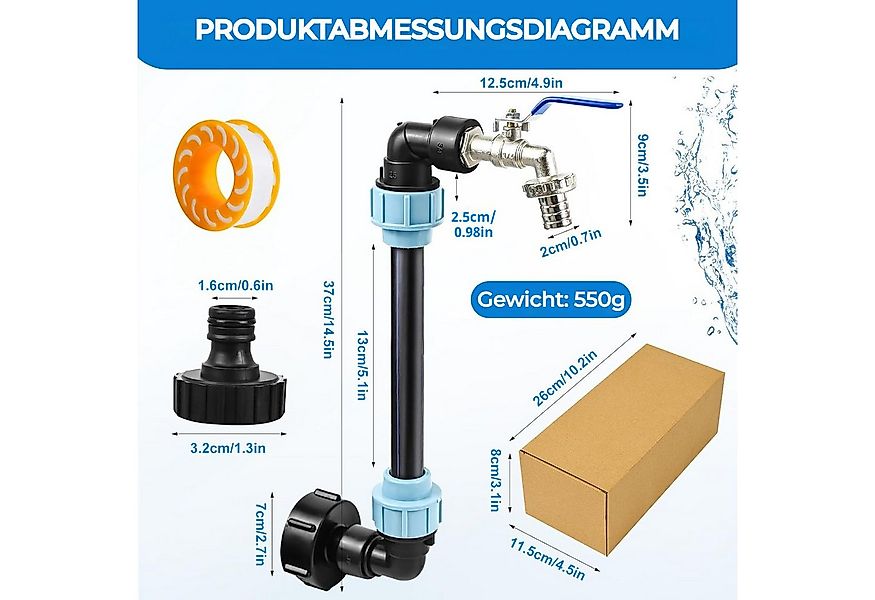 PRIISF Regentonne IBC Regenwassertank Regentanks Adapter Schwanenhals Messi günstig online kaufen