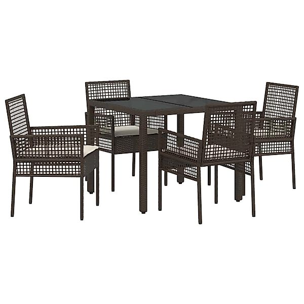 vidaXL Garten Essgruppe 5-Tlg Braun Poly Rattan 3334864 günstig online kaufen