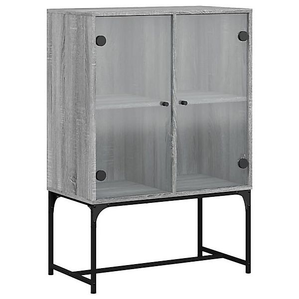 vidaXL Beistellschrank Beistellschrank mit Glastüren Grau Sonoma 69x37x100 günstig online kaufen