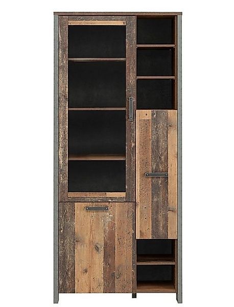 expendio Vitrine Cedric 12 Vitrine, Old Wood Vintage/Betonoptik dunkelgrau, günstig online kaufen