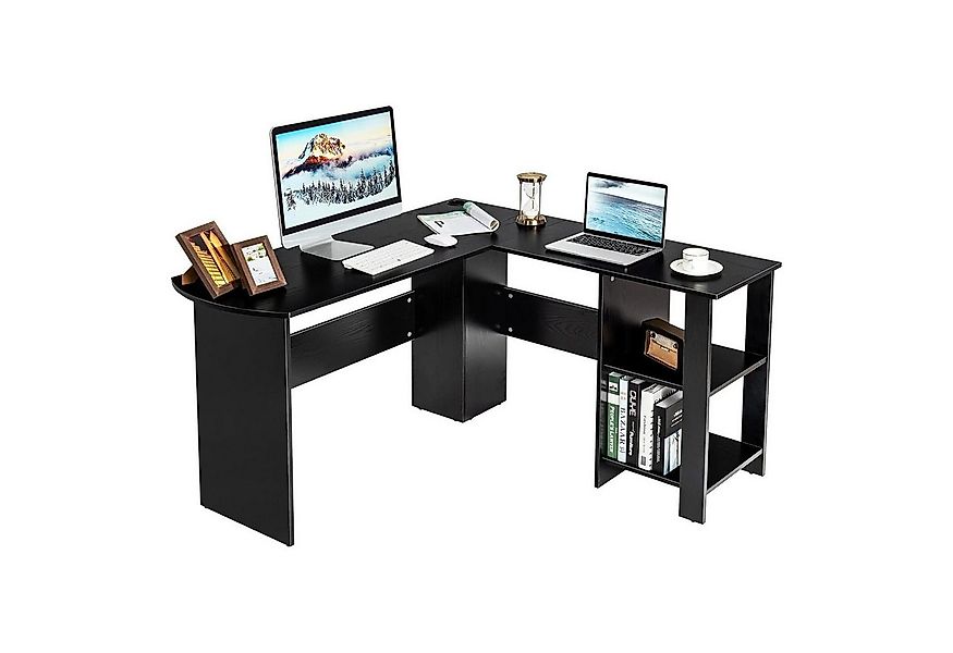 KOMFOTTEU Computertisch L-förmiger, Eckschreibtisch zum Studieren, Gamen, A günstig online kaufen
