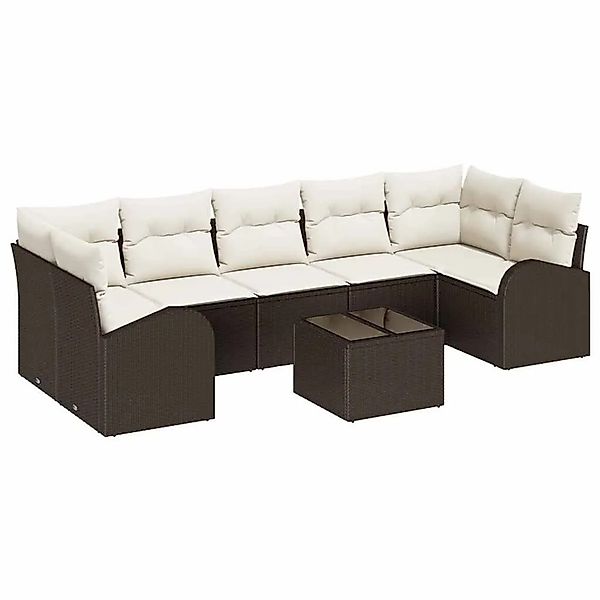 vidaXL Gartensofa-set Braun 55 x 55 x 37 cm Poly-Rattan 3345958 günstig online kaufen