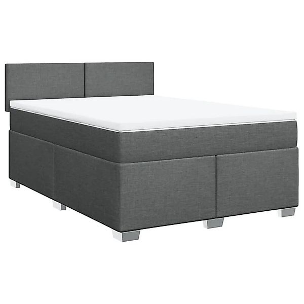 vidaXL Boxspringbett mit Matratze Dunkelgrau 160x200 cm Stoff 3285933 günstig online kaufen