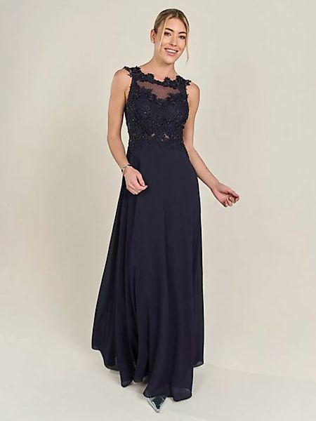 Apart Abendkleid im Materialmix aus bestickter Spitze und Chiffon günstig online kaufen