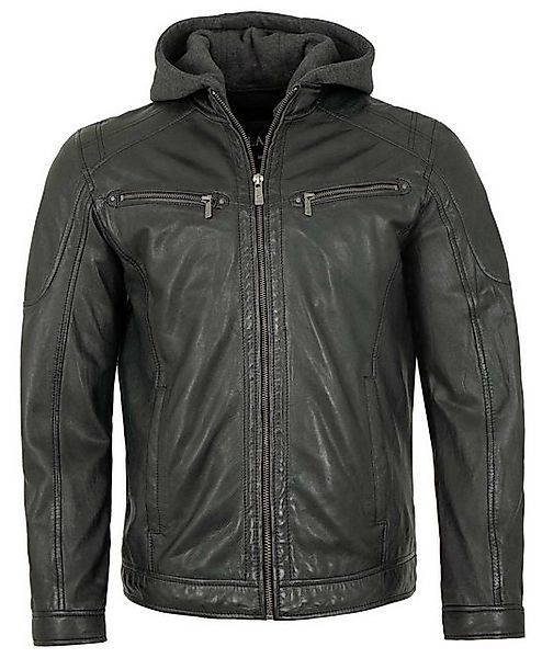 Jilani Lederjacke Juan Jilani - Herren Lederjacke Kapuze Lammnappa anthra günstig online kaufen