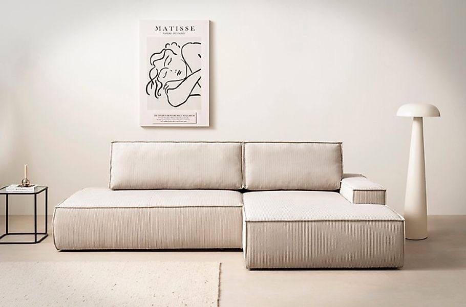 Home affaire Ecksofa »SHERWOOD, Schlafsofa in L-Form offen (275cm), Cord, L günstig online kaufen