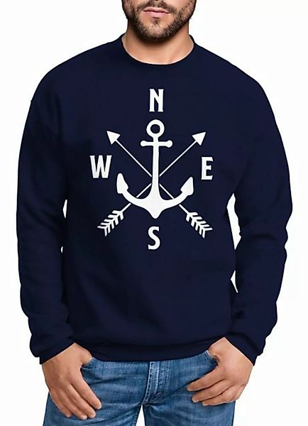 MoonWorks Sweatshirt Sweatshirt Herren Anker Kompass Arrows Rundhals-Pullov günstig online kaufen