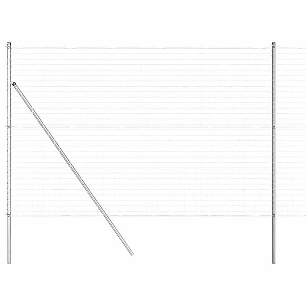 vidaXL Zaun mit Pfosten Silber 1,5 x 10 m Stahl 3350457 günstig online kaufen
