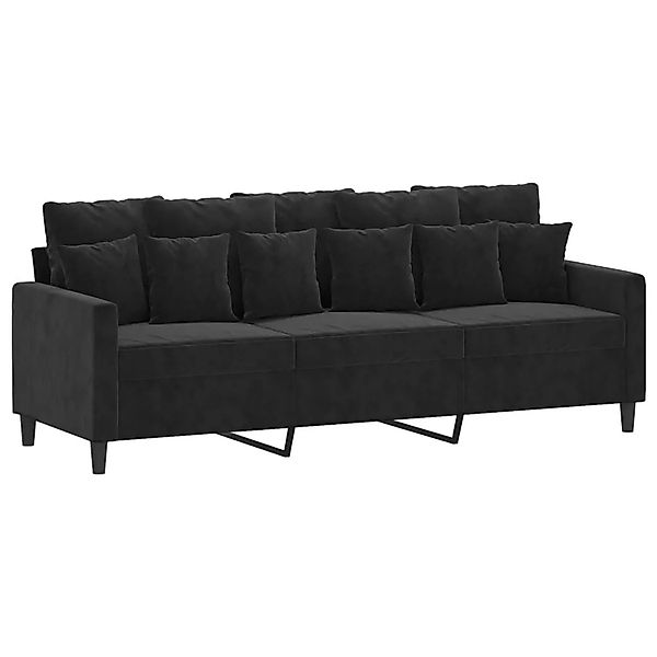 vidaXL 3-Sitzer-Sofa Schwarz 180 cm Samt 359318 günstig online kaufen