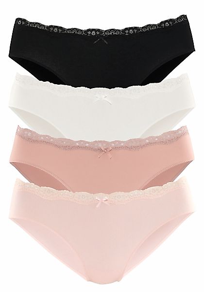 LASCANA Bikinislip "Bikinislip", (Packung, 4 St.), aus elastischer Baumwoll günstig online kaufen