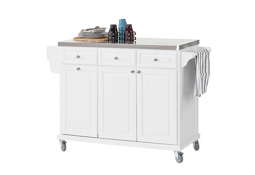 SoBuy Küchenwagen FKW33, Kücheninsel mit Edelstahlplatte günstig online kaufen