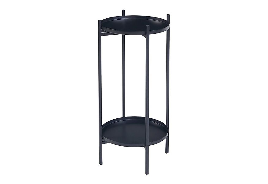 en.casa Blumenständer, »Tuusula« mit 2 Ablagen Metall 54 x 25 cm Schwarz günstig online kaufen