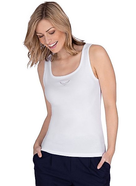 Trigema Tanktop TRIGEMA Trägershirt mit Kristallsteinen (1-tlg) günstig online kaufen